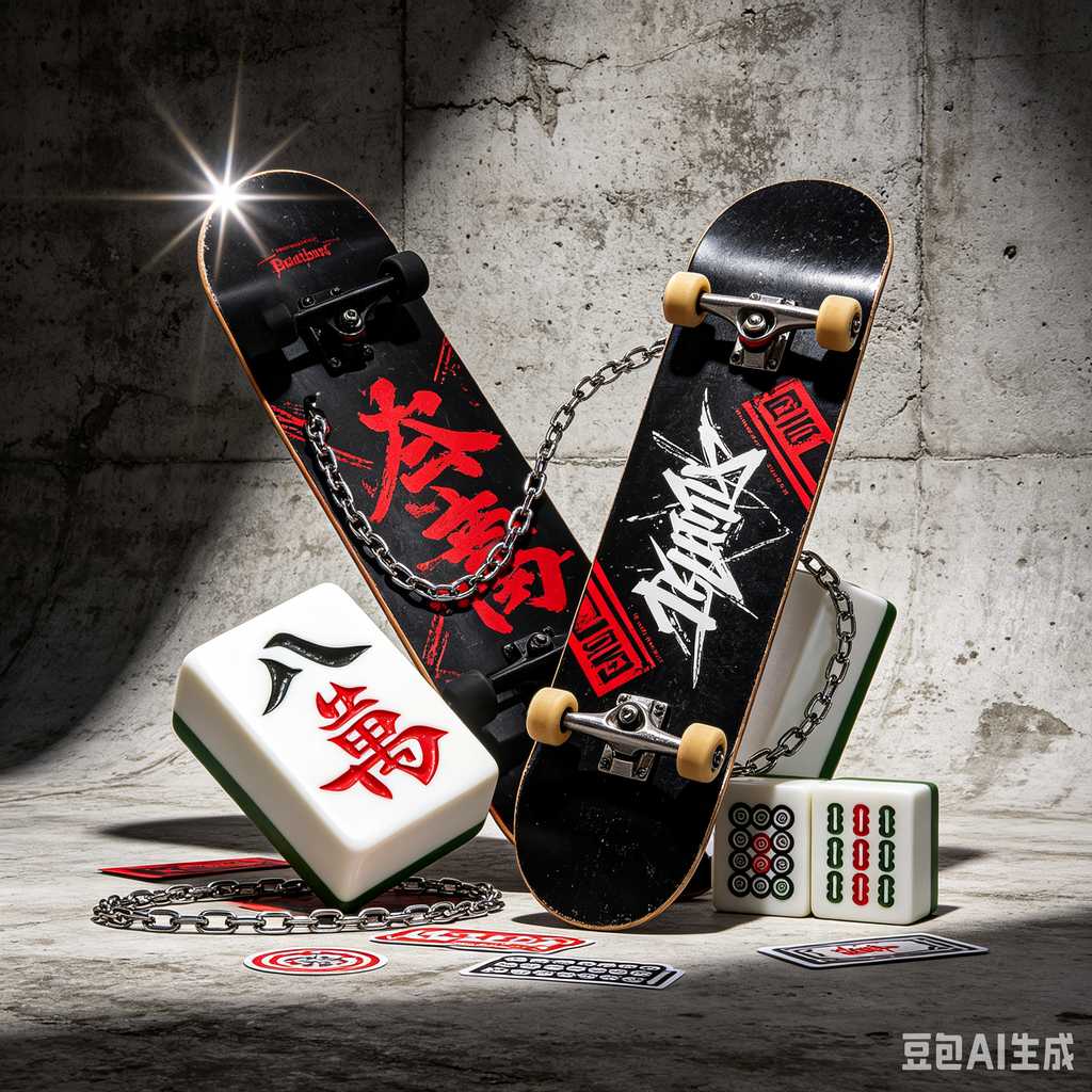 flat print mahjong set